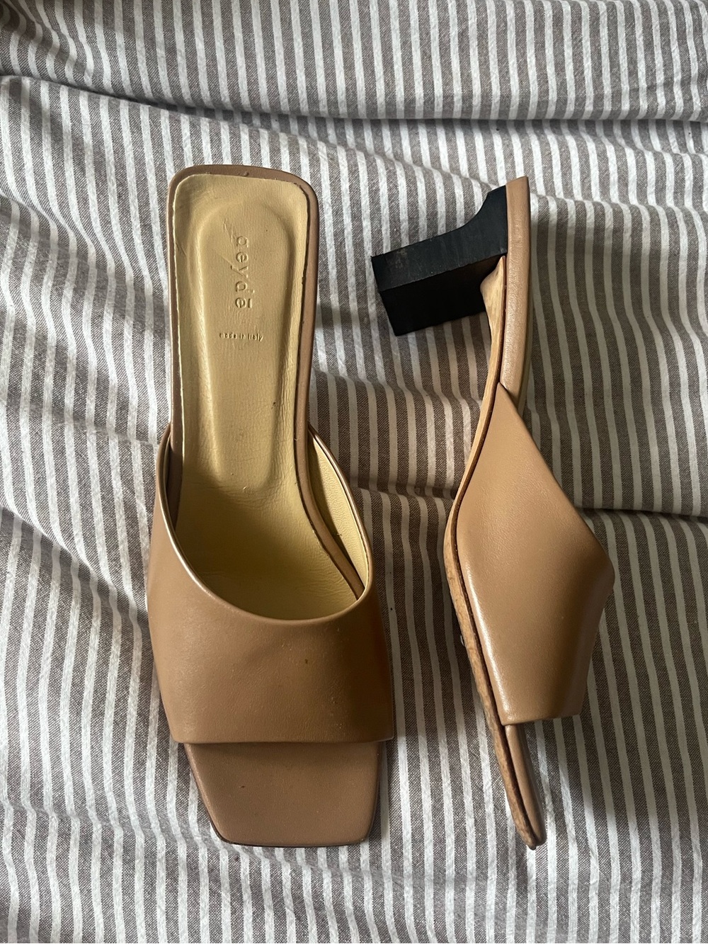 AEYDE Jessie Square Toe Sandals with heel